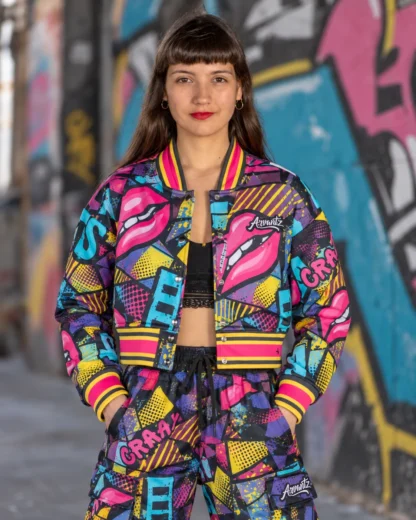 Chaqueta Varsity Mujer Y100 Pop Riot ARVANTZ vista 2