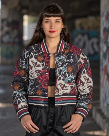 Chaqueta Varsity Mujer Y84 Kitsune Bloom ARVANTZ vista 1