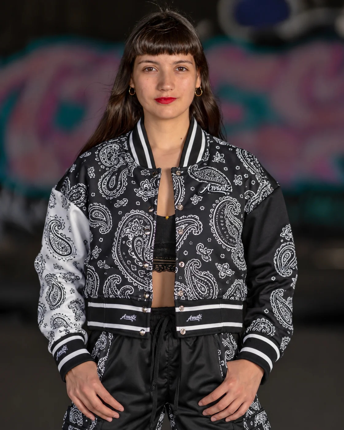 Chaqueta Varsity Mujer Y88 Midnight Paisley ARVANTZ vista 1