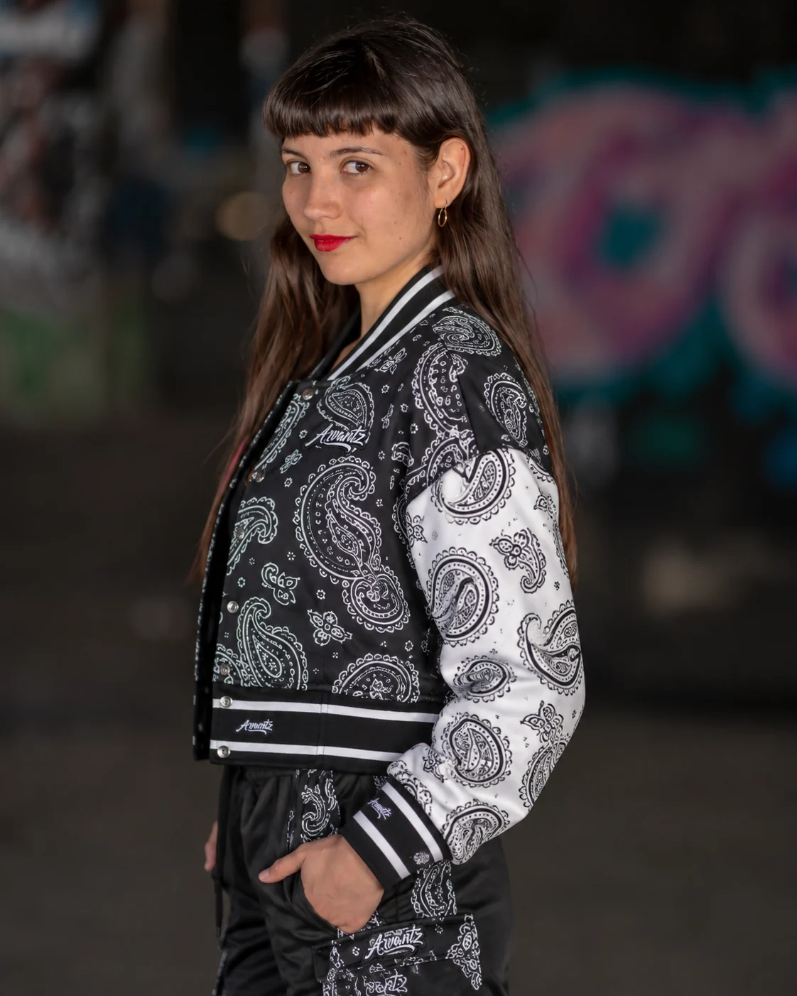 Chaqueta Varsity Mujer Y88 Midnight Paisley ARVANTZ vista 3